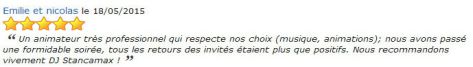 AVIS PRESTATION DJ STANCAMAX